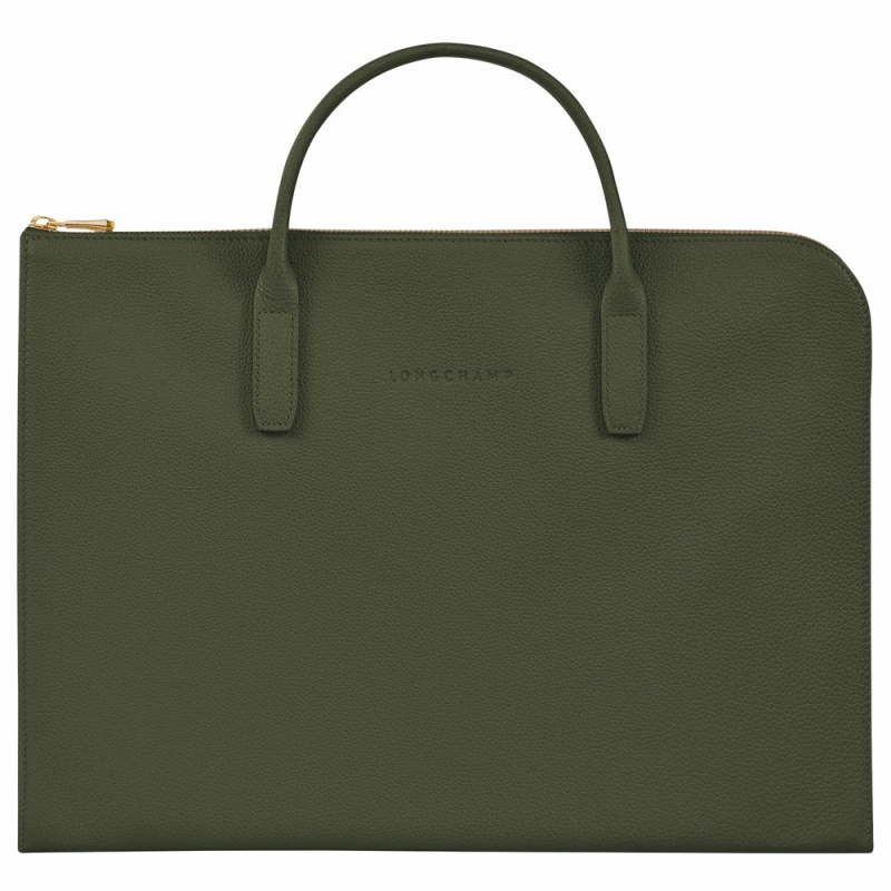 Green Longchamp Le Foulonne S Women's Briefcase Bags